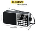 Radio Portabil FM, Cablu USB, microSD, Lanterna LED, Acumulator 18650, Conectivitate Bluetooth, Gri FEROTIB