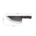 Set Profesional 2 Cutite, 1 Cutit Satar pentru Macelarie si Ascutitor Cutite 3 in 1, Dezosare si Filetare, Lama Curbata Forjata din Otel Carbon