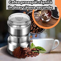 Rasnita electrica din inox 150W pentru cafea boabe, condimente si cereale cu lame ascutite si recipient 100 ml, usor de curatat
