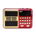 Radio portabil FM, MP3 portabil digital, cu ecran LCD, lanterna LED, USB, card SD, Mufa Jack, baterie reincarcabila, Conectivitate Bluetooth, Rosu