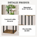 Suport Metalic inalt pentru Plante cu 4 Niveluri, Raft Retro din Lemn pentru Plante Interne, potrivit in Living, Terasa, Gradina si Birou, Inaltime 106.30 cm