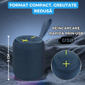 Boxa Portabila Bluetooth, 1200mAh, 5W, LED RGB, USB/FM/AUX, TWS, Hands-Free, 9 cm, albastru