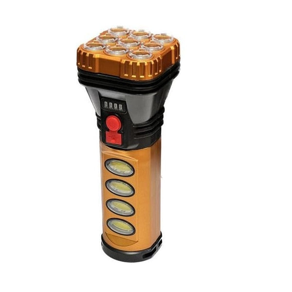 Lanterna LED 10W, cu Lumina Frontala si Laterala, Incarcare Solara si USB, Indicator Nivel Baterie, 5 faze iluminare