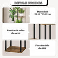 Etajera verticala pentru plante, 5 rafturi, structura metalica si rafturi din lemn