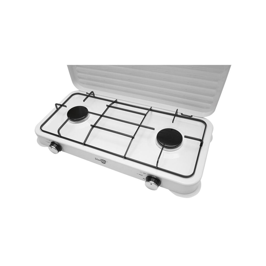 Aragaz camping, portabil, 2 arzatoare, 2.5 kW, cu capac, Starlux