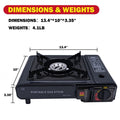 Arzator camping, aprindere automata, combustibil dual, negru