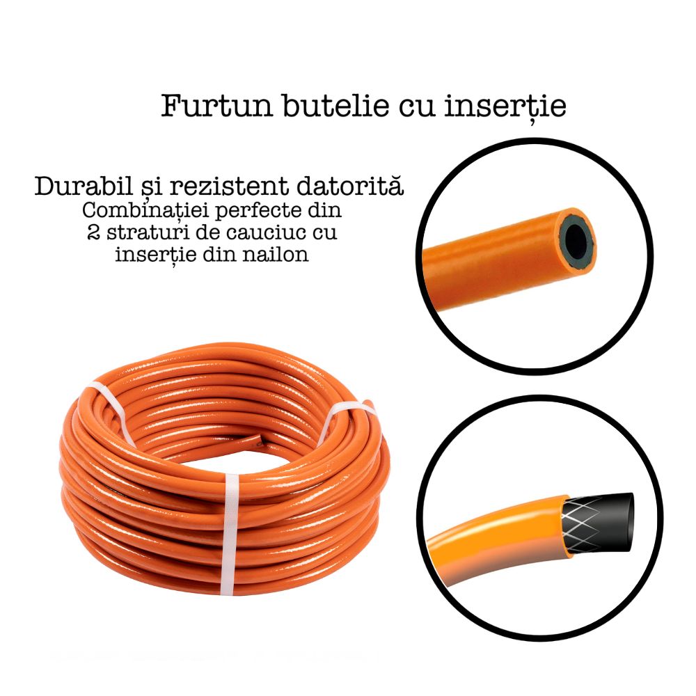 Set aragaz sticla un ochi cu aprindere pe quartz, 2 m de furtun gaz cu insertie, reductor cu cheie si 2 coliere