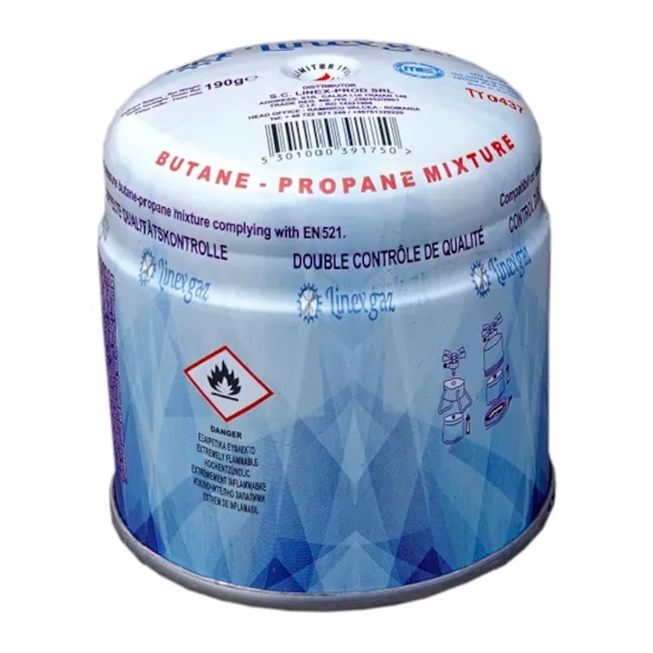 Butelie gaz pentru aragaz camping, 190 g