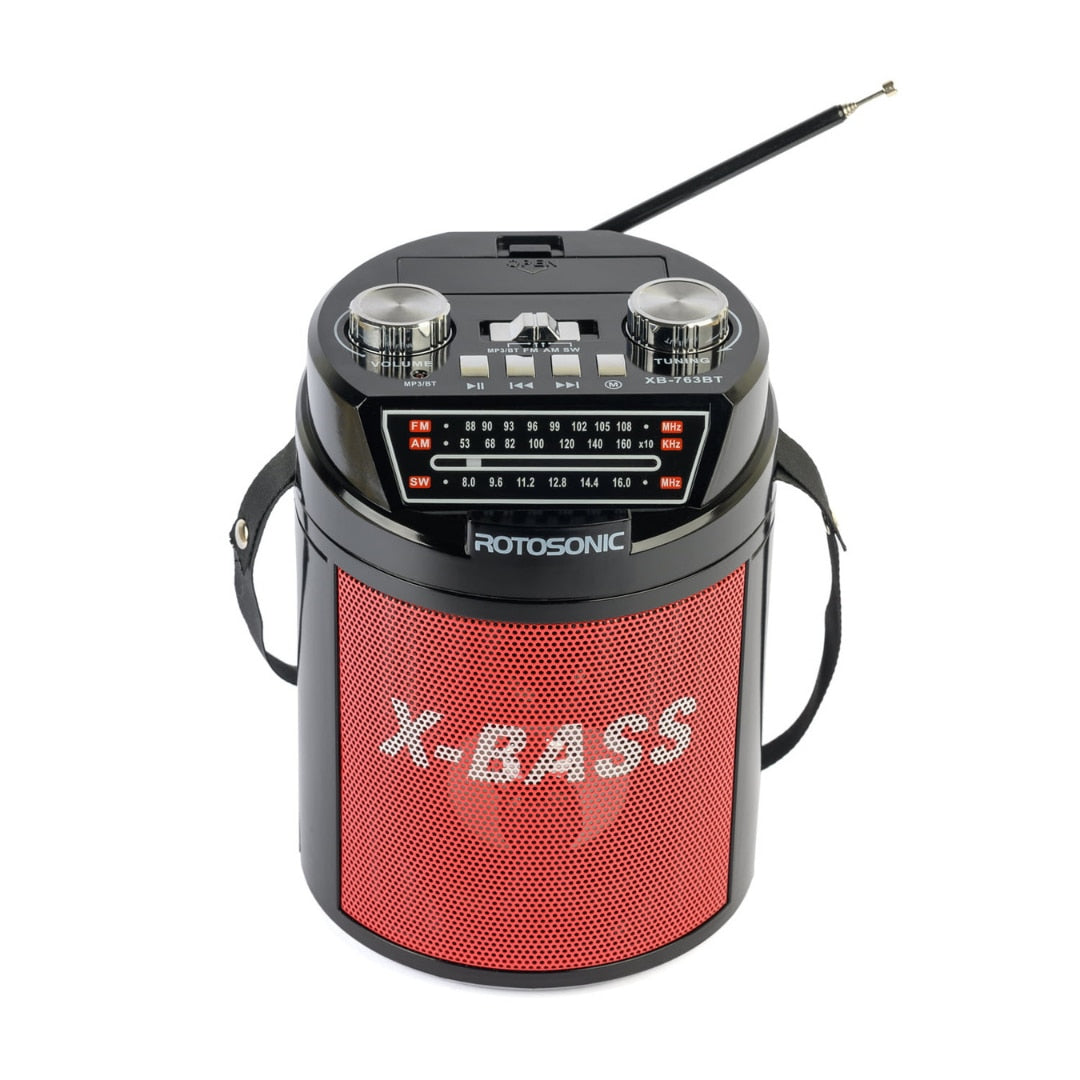 Boxa portabila cu radio, Bluetooth si sunet X-BASS, multifunctionala potrivita pentru evenimentele de zi cu zi