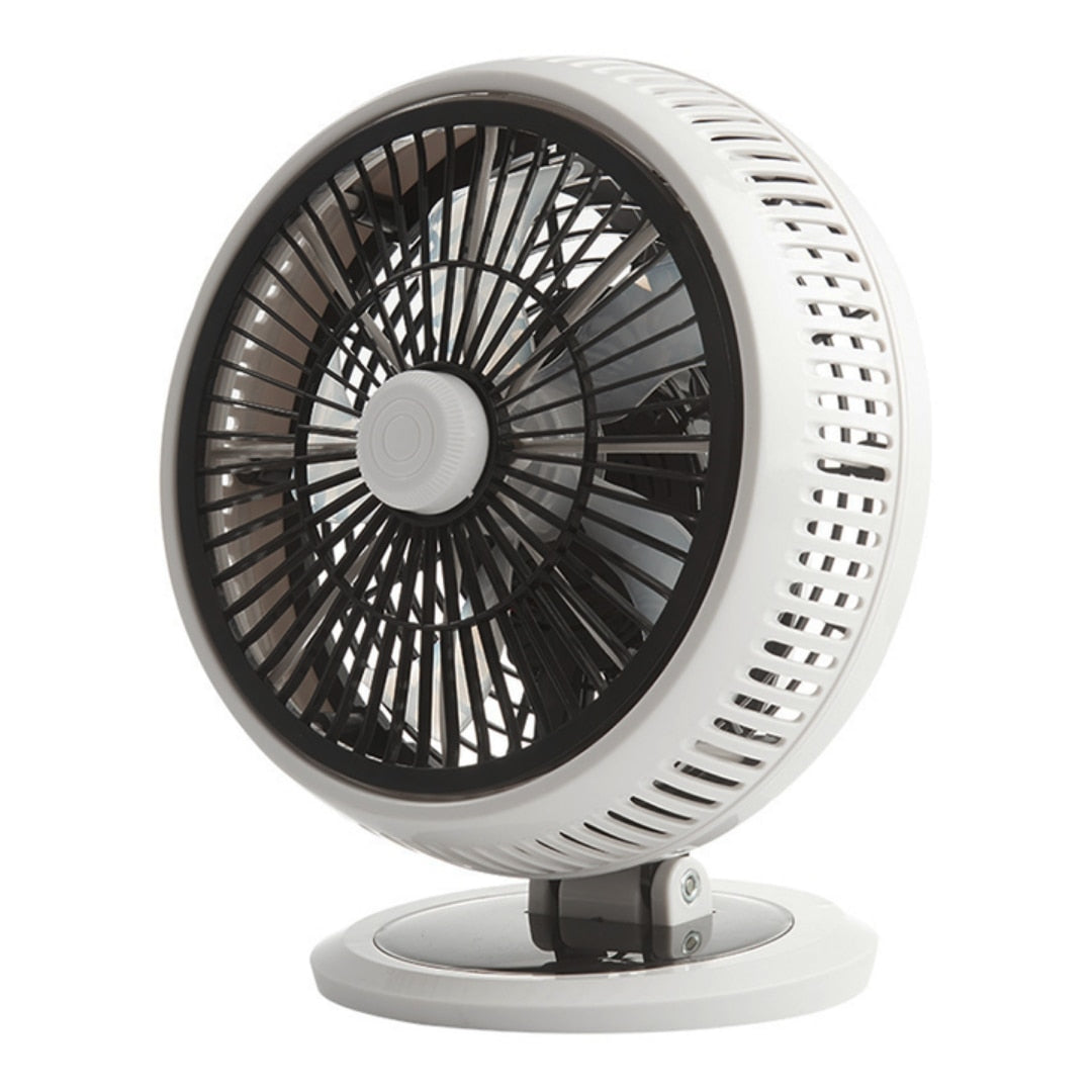 Ventilator de birou 360°, silentios si compact, cu suport anti-alunecare