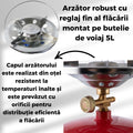 Butelie camping 5L cu arzator integrat solutie portabila cu alimentare GPL pentru gatit in aer liber, omologare