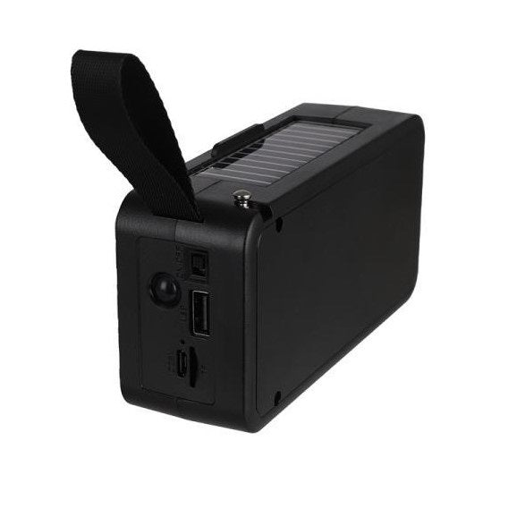 Boxa Portabila Incarcare Solara cu Radio, Bluetooth, Lanterna, USB, Card, AUX, Hands-Free, Albastru