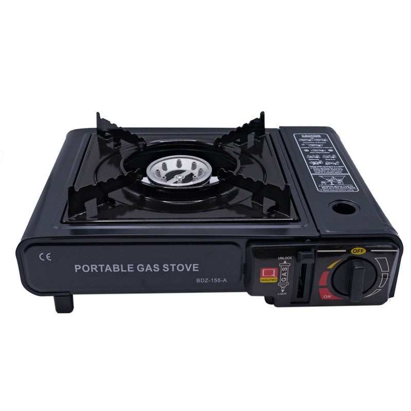 Arzator camping, aprindere automata, combustibil dual, negru