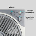 Ventilator 3 viteze, design compact si silentios, usor de utilizat, compact cu aer circulant, potrivit pentru dormitoare, camera copilului, bucatarie