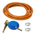 Aragaz din sticla securizata, 2 ochiuri, aprindere pe quartz + Kit reglabil GPL RH-10 + Tub flex 2M