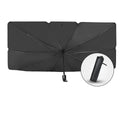 Parasolar Auto Pliabil, pentru Masina, in Forma de Umbrela, 120 cm x 60 cm, Rezistent UV, Negru-Argintiu