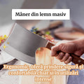 Satar Bucatarie Profesional din Otel Inoxidabil, Lama Lata 17 cm, Maner Lemn Ergonomic, Ideal pentru Carne, Oase si Legume Design Robust, Usor de Curatat