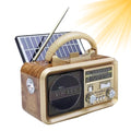Radio portabil multifunctional XB-899 cu bluetooth, mp3, panou solar, lanterna integrata si suport telefon, 17.5 x 12 x 10 cm, Crem